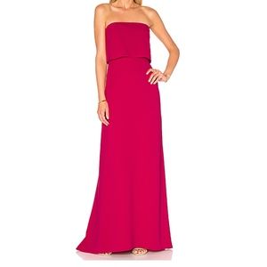 Halston Heritage Strapless Tiered Gown